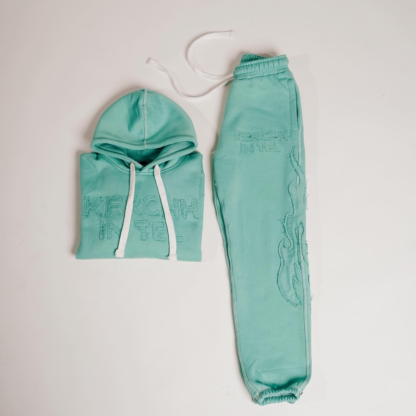 TEAL HEAVY STITCHED SWEAT SUIT