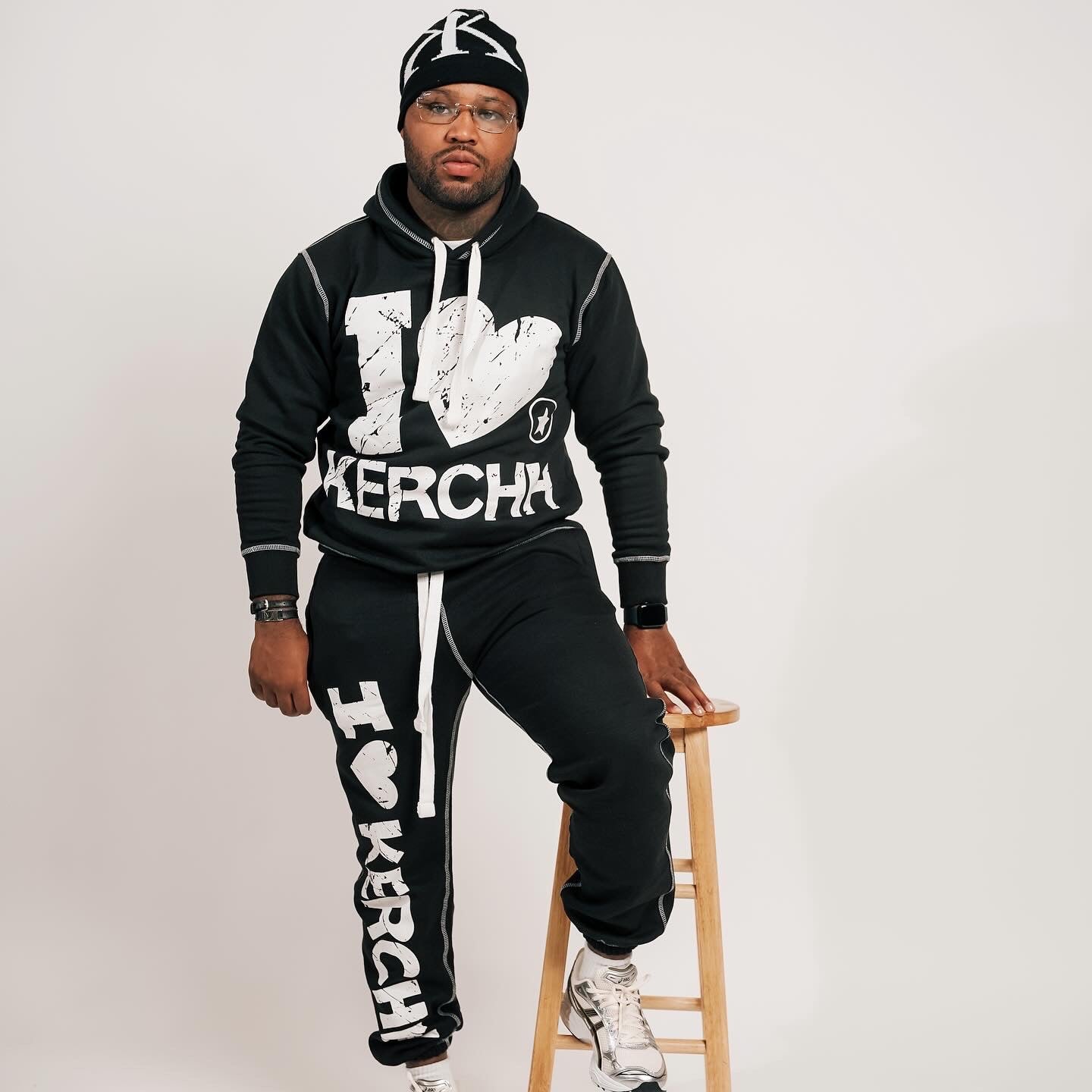 LOVING KERCHH BLACK SWEAT SUIT