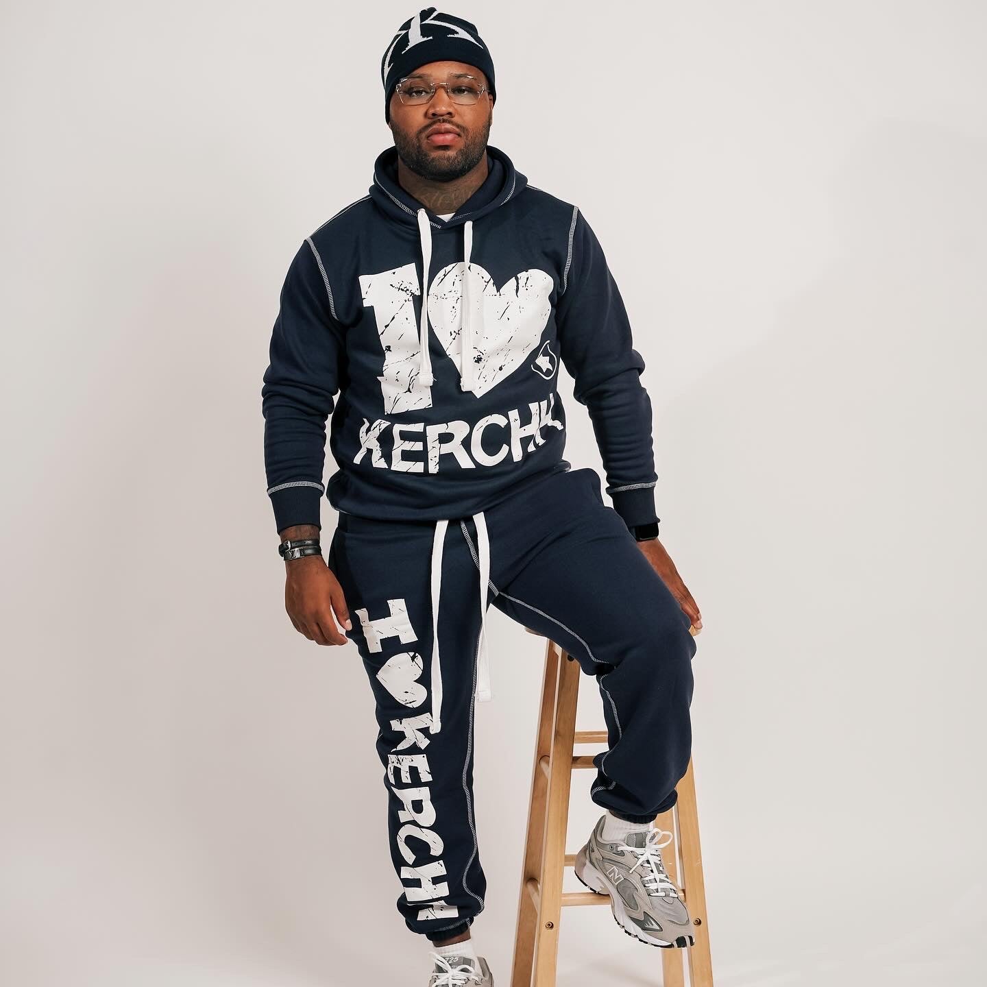 LOVING KERCHH NAVY BLUE SWEATSUIT