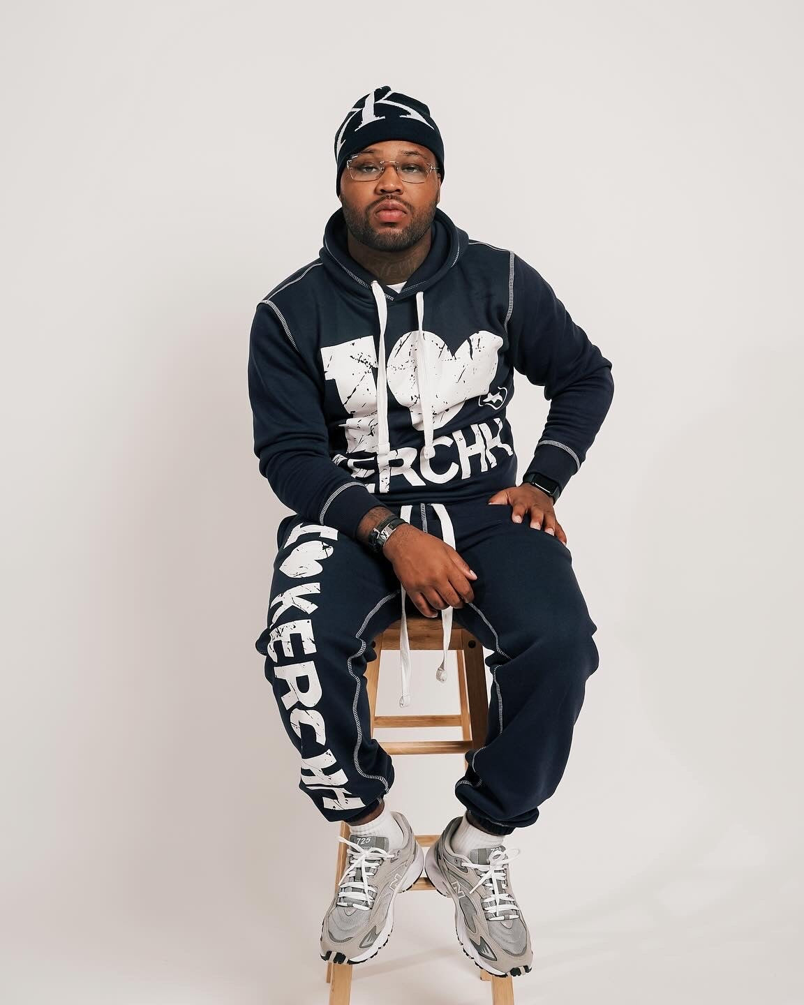 LOVING KERCHH NAVY BLUE SWEATSUIT