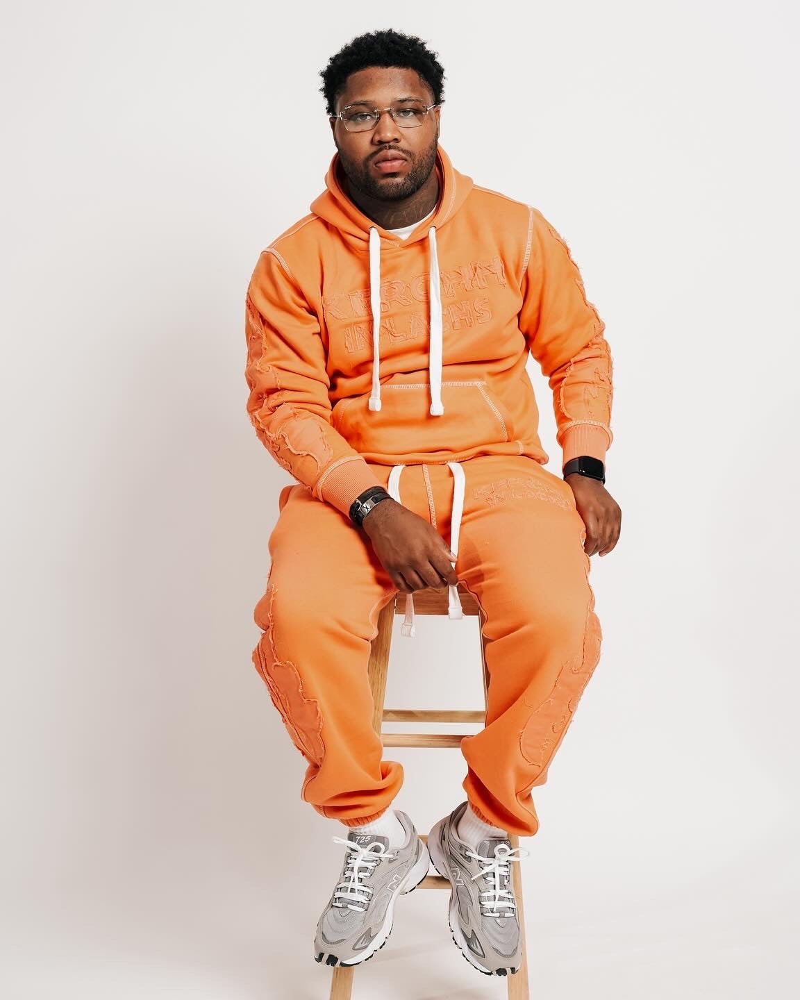 SALMON HEAVY STITCHED SWEAT SUIT