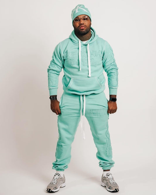 TEAL HEAVY STITCHED SWEAT SUIT